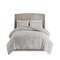Edge Collections - 36" x 20" - Gray - Veronica King Tufted Cotton Duvet Cover Set - 3 Piece